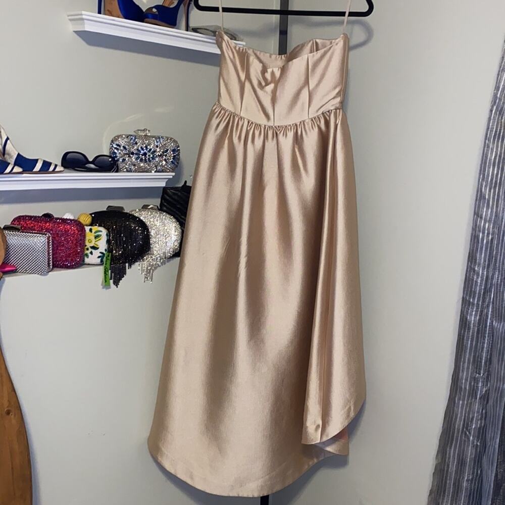 Co Strapless Satin High-Low Cocktail Dress - Picture 15 of 15
